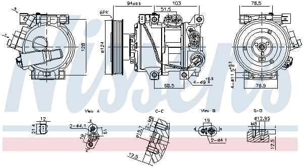 Airconditioning compressor past: HYUNDAI ACCENT IV, SOLARIS  KIA RIO III 1.4/1.6 11.10-