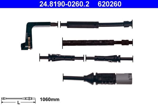 Sensor remblokslijtage Voor past: BMW 5 GRAN TURISMO (F07), 7 (F01, F02, F03, F04) 3.0/3.0D/4.4 02.08-06.15