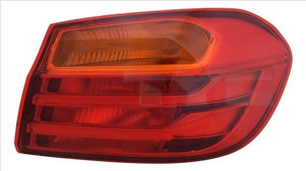 Achterlicht Links (extern, LED, kleur indicator geel, kleur van het glas red) past: BMW 4 F32, F33, F82, F83 07.13-02.17