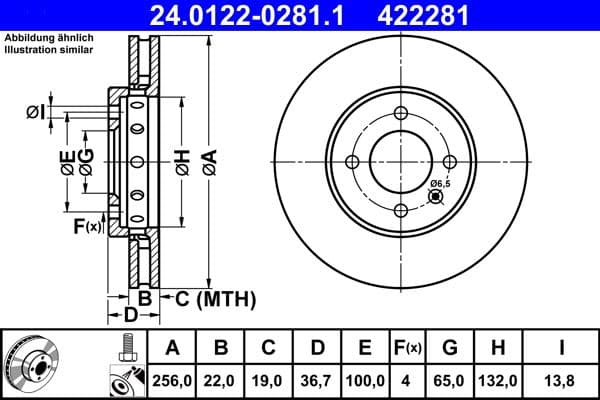 Brake disc Voor Links/Rechts past: SEAT MII  SKODA CITIGO, E-CITIGO  VW LOAD UP!, UP! 1.0/1.0CNG/Electric 08.11-