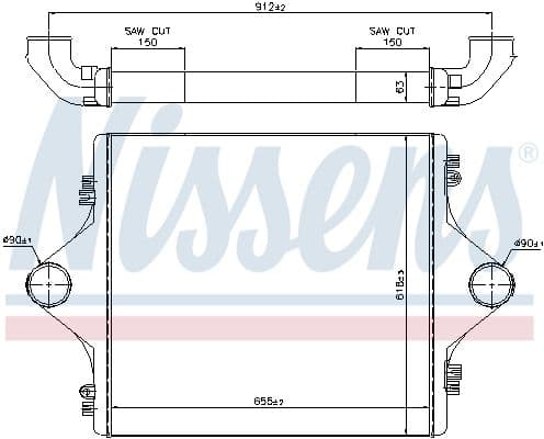 Toevoerluchtkoeler past: MAN E2000, F2000, TGS I D2066LF85-E2866DF01 01.94-