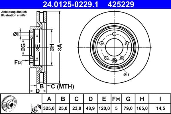 Brake disc Achter Links/Rechts past: LAND ROVER DISCOVERY V, RANGE ROVER IV, RANGE ROVER SPORT II 2.0-5.0 08.12-
