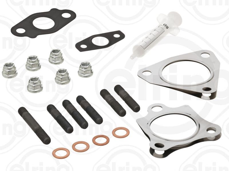 Turbocompressor montageset (met pakkingen) past: HYUNDAI ACCENT III, ELANTRA IV, ELANTRA V, ELANTRA VI, GETZ, I10 I, I30, MATRIX  KIA CEE'D, CERATO I, PICANTO I 1.1D/1.5D/1.6D 07.04-12.20