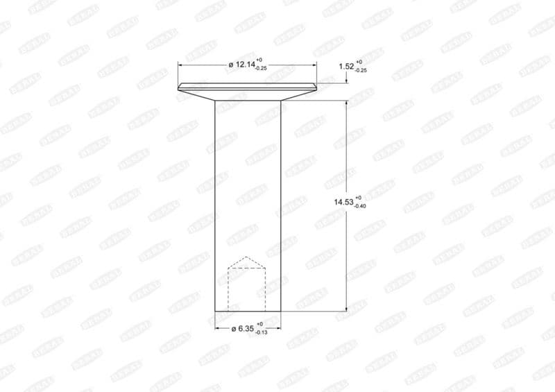 Rivet, drum brake lining