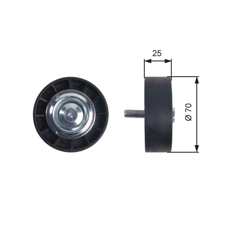 Deflection/Guide Pulley, V-ribbed belt