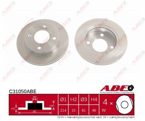 Brake disc Voor Links/Rechts past: NISSAN MICRA I 1.0/1.2 12.82-07.92