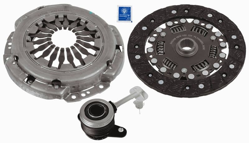 Koppelingskit met hydraulisch lager (180mm) past: DACIA LOGAN II, LOGAN MCV II, SANDERO II  RENAULT CLIO III, CLIO IV, LOGAN/STEPWAY II, MEGANE I, MODUS, SANDERO/STEPWAY II 1.2-1.6 11.01-