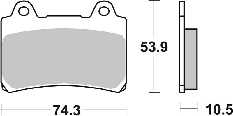 Brake pads Achter/Voor, beoogd gebruik: route, materiaal: keramisch / koolstof-11, 53,9x74,3x10,5mm past: YAMAHA FZR, SRX, TDM, TDR, TRX, XV, XVZ 250-1600 1987-2003