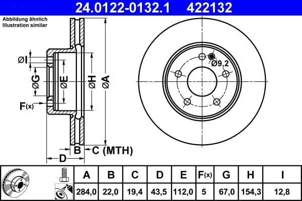 Brake disc Voor Links/Rechts past: MERCEDES C (W202), C T-MODEL (S202) 1.8-2.8 03.93-03.01