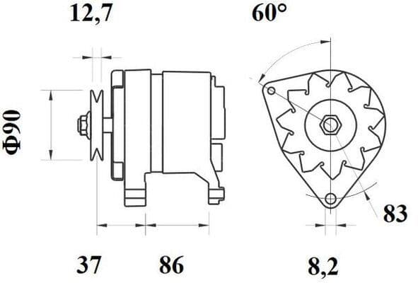 Dynamo (14V, 65A, (en) new with a deposit), CASE IH 1394, 1394 C, 1394 HYDRA SHIFT, 1494, 1494 C, 1494 HYDRA SHIFT, 1594, 1594 C, 1594 HYDRA SHIFT, 1690, 1690 T, 1694, 1694 C  VALMET 255, 355, 365