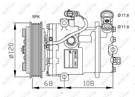 Airconditioning compressor past: OPEL COMBO, COMBO TOUR, CORSA C, TIGRA 1.2/1.4 09.00-