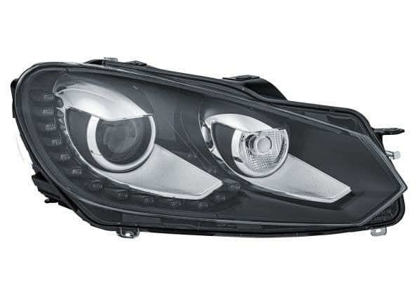 Koplamp Rechts (bi-xenon/LED, D1S/LED/PY21W/W5W, elektrisch, met motor, kleur invoegen: verchroomd/zwart) past: VW GOLF VI