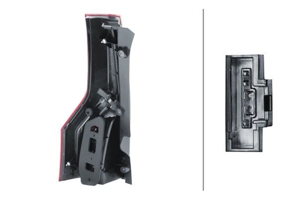 Achterlicht Rechts (LED/P21W, kleur indicator wit, kleur van het glas red, anti-fog licht, achteruitrijlicht) past: CITROEN C4 PICASSO I 10.06-09.10