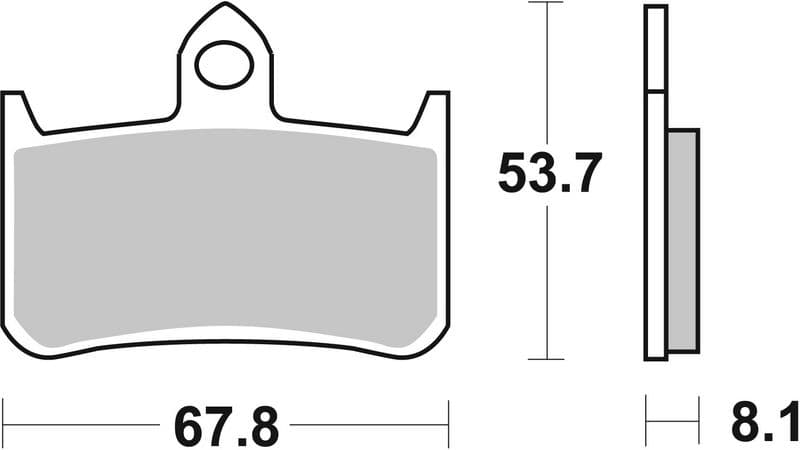 Brake pads Voor, beoogd gebruik: racing, materiaal: keramisch / koolstof-RC, 53,7x67,8x8,1mm past: HONDA CB, CBR, VFR, VTR 750/900/1000 1988-2007
