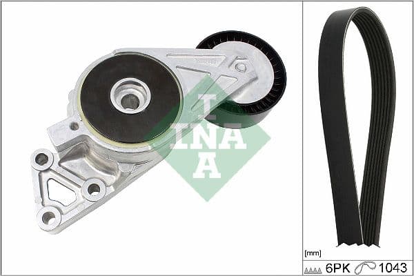 V-snaren set (met rollen) past: AUDI A3  SEAT ALTEA, ALTEA XL, LEON, TOLEDO III  SKODA OCTAVIA II  VW CADDY III, EOS, GOLF PLUS V, GOLF V, GOLF VI, JETTA III, PASSAT B6 1.6-2.0CNG 05.03-05.15