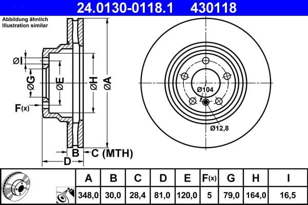 Brake disc Voor Links/Rechts past: BMW 5 (E60), 6 (E63), 7 (E65, E66, E67) 3.0D-6.0 07.01-03.10