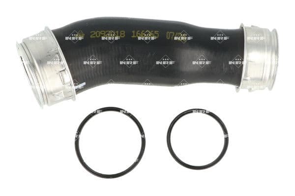 Intercooler slang Rechts (Uitlaatzijde, diameter 35/37mm, lengte 215mm, zwart) past: VW CALIFORNIA T5 CAMPER, MULTIVAN T5, TRANSPORTER T5 2.5D 04.03-11.09