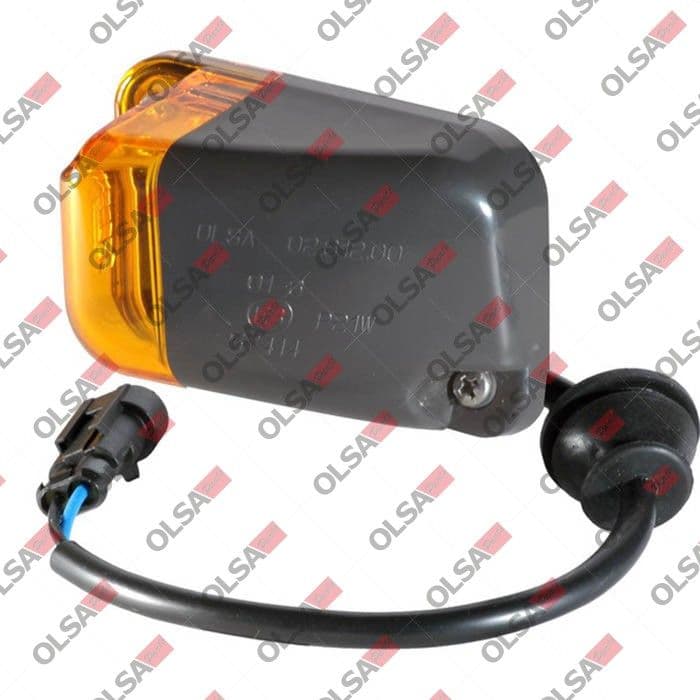 Controlelampje, zijkant Rechts (kleur van het glas: oranje, met lampvoet) past: IVECO EUROTECH MH, EUROTECH MP, EUROTECH MT 01.92-