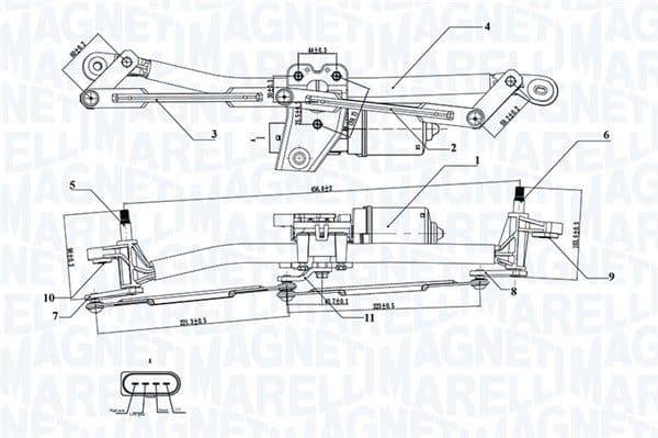 Ruitenwissermechanisme Voor past: LANCIA YPSILON 10.03-12.11
