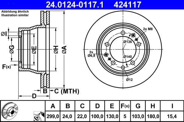 Brake disc Achter Links/Rechts past: PORSCHE 911, 911 SPEEDSTER, 911 TARGA, 944, 968 2.5-3.6 08.85-11.95