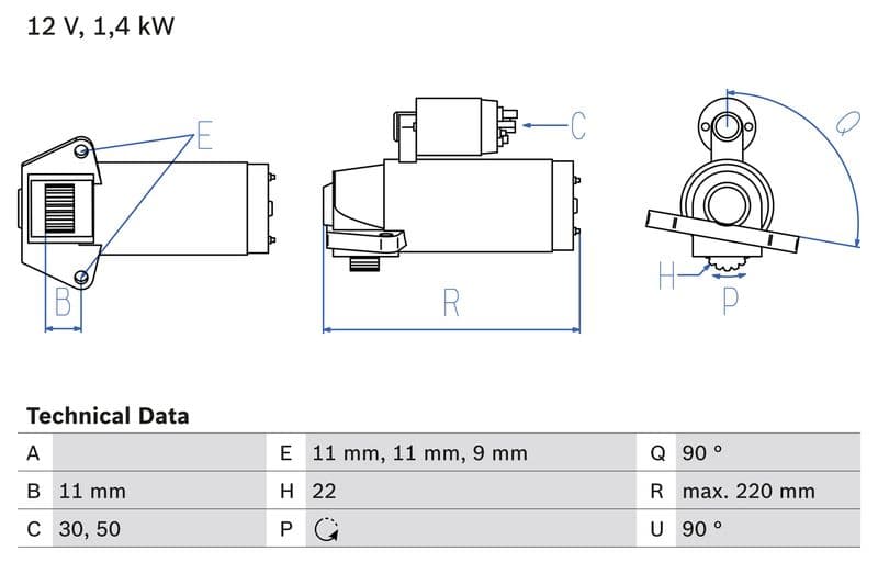 Starter (12V, 1,4kW, gereviseerd) past: FORD COUGAR, MAVERICK, MONDEO I, MONDEO II, MONDEO III  JAGUAR X-TYPE I 2.1/2.5/3.0 07.94-