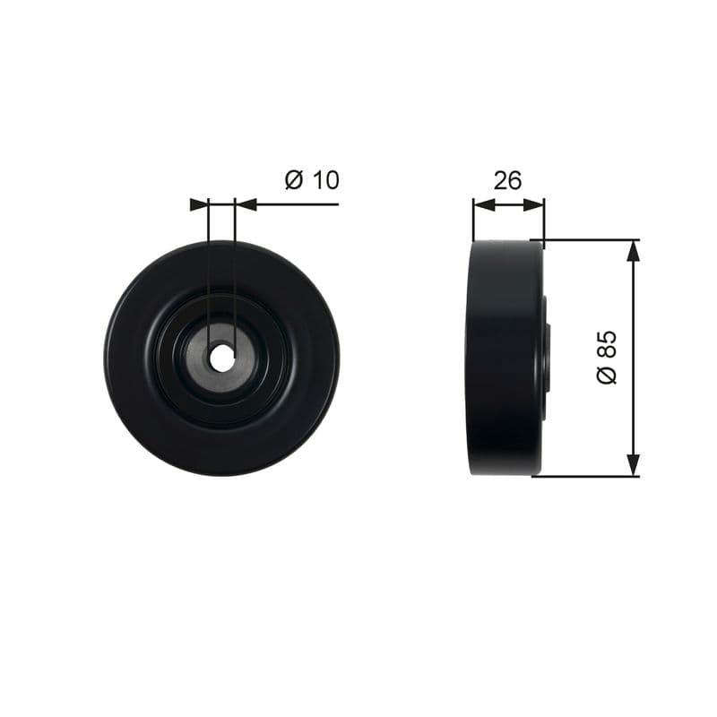 Deflection/Guide Pulley, V-ribbed belt