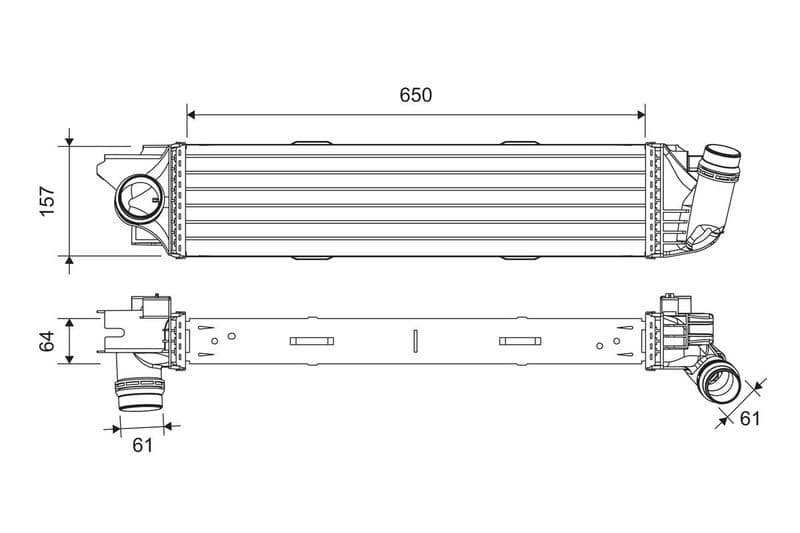 Toevoerluchtkoeler past: FIAT TALENTO  OPEL VIVARO B  RENAULT TRAFIC III 1.6D 05.14-