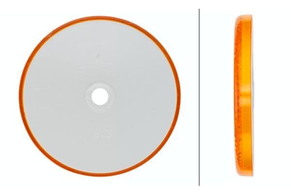 Reflecterend licht rond (oranje, Om te schroeven, diameter: 60mm, 60mm x 7/60mm) past: FENDT 1000 1038 VARIO/1042 VARIO/1046 VARIO/1050 VARIO/11400 TTV/3.10 2WD/3.10 4WD/3.30/3.50/3.60 2WD/3.60 4WD/3.