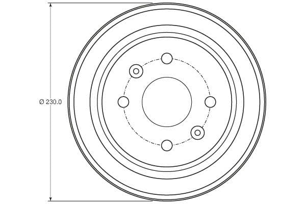 Brake drum Achter past: CHEVROLET AVEO / KALOS, SPARK 1.0-1.5 01.04-