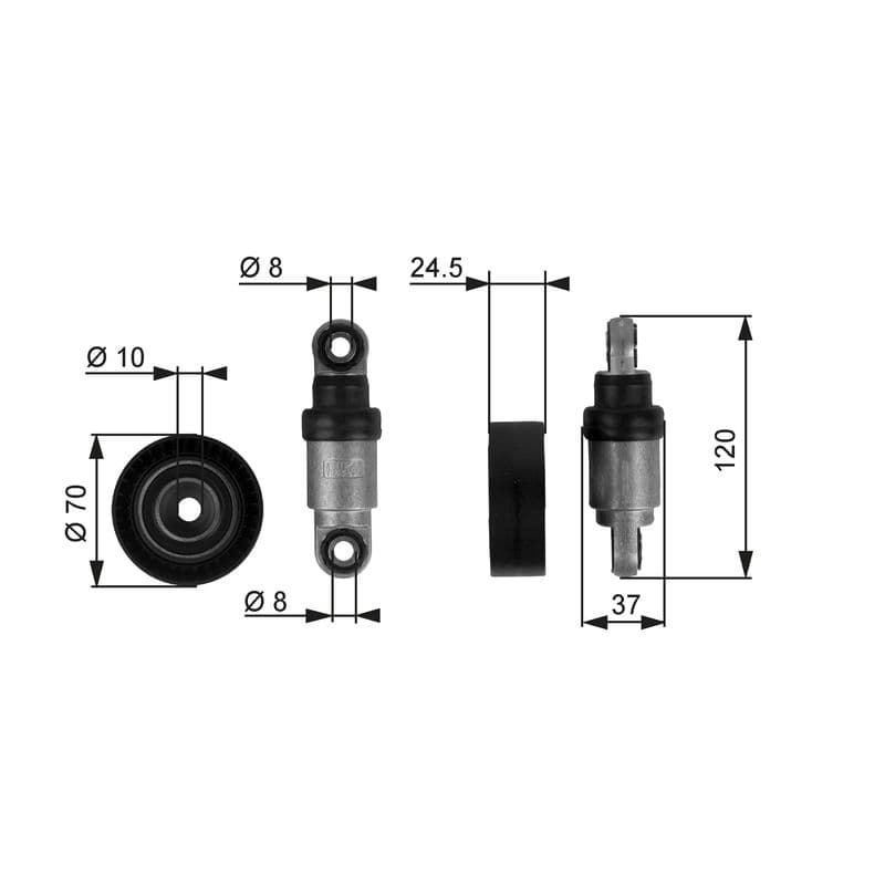 Tensioner Pulley, V-ribbed belt