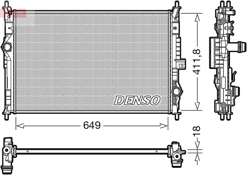Motorradiator past: DS DS 4 II, DS 7  CITROEN BERLINGO, C4 GRAND PICASSO II, C4 PICASSO II, C4 SPACETOURER, C5 AIRCROSS, C5 X, GRAND C4 SPACETOURER, JUMPY III, SPACETOURER 1.2-Electric 02.13-