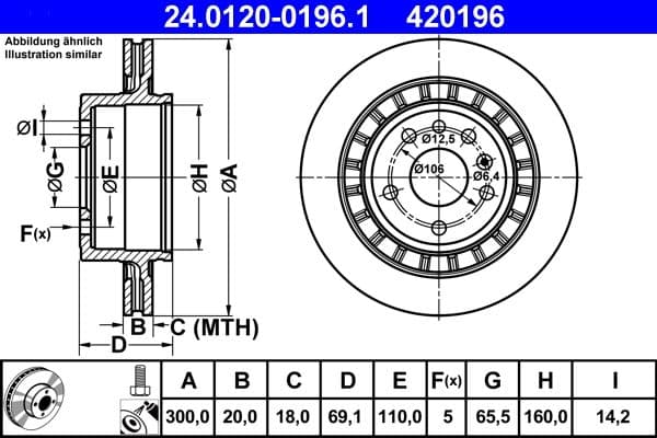 Brake disc Achter Links/Rechts past: SAAB 9-5 2.0-3.0D 09.97-12.09