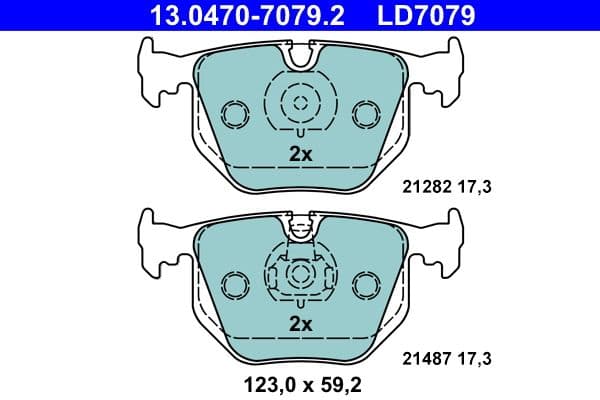 Keramische remblokken Achter , past: BMW 3 (E46), 5 (E39), 7 (E38), X3 (E83), X5 (E53), Z4 (E85), Z4 (E86), Z8 (E52)  LAND ROVER RANGE ROVER III 2.0-5.4 03.94-08.12