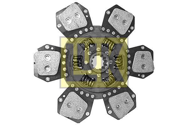Koppelingsplaat/plaat keramiek (310mm  aantal peddels: 6) past: FARMTRAC 75  MASSEY FERGUSON 3645, 3645 NEW, 3650, 3655 NEW