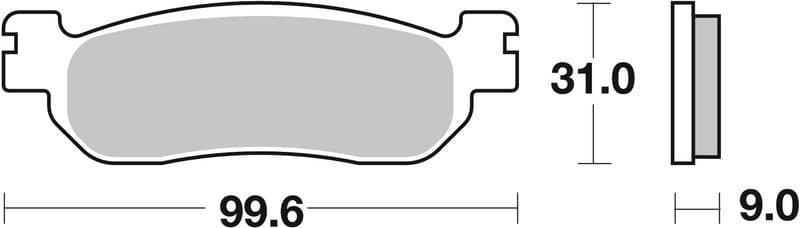 Brake pads Achter, beoogd gebruik: route, materiaal: sinter-SP, 31x99,6x9mm past: YAMAHA TW, YP, YZF-R1, YZF-R6 125-1000 1999-2003