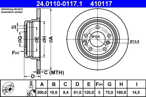 Brake disc Achter Links/Rechts past: BMW 5 (E34) 1.8-3.6 06.87-07.96