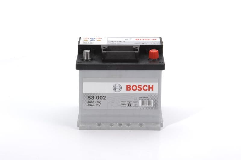 Batterij BOSCH 12V 45Ah/400A S3 (R+ standaard terminal) 207x175x190 B03 - montageflens 10,5 mm (beginnen)