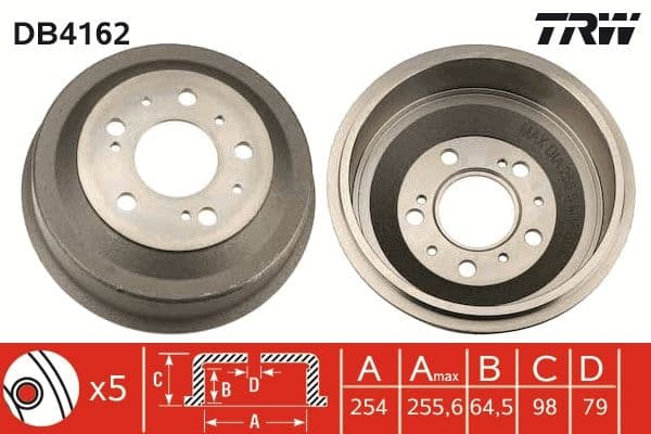 Brake drum Achter past: CITROEN JUMPER I, JUMPER II  FIAT DUCATO  PEUGEOT BOXER 2.0-2.8D 02.94-06.06