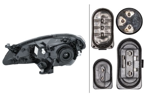 Koplamp Rechts (H4/PY21W/W21, elektrisch, met motor) past: SEAT MII 10.11-07.16
