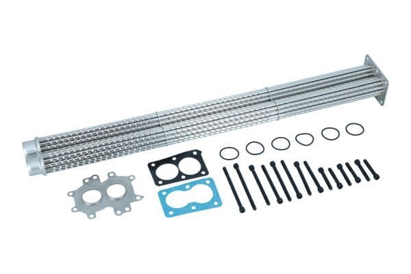 Uitlaatgassen radiator (104mm x 104mm x 45mm, buizen  gewoon patroon, door afmetingen) past: MAN EL, EM, FOC, G90, HOCL, L2000, LION´S CITY, M 2000 L, M 2000 M, M90, NG D0226MF-D0836LUH51 08.87-