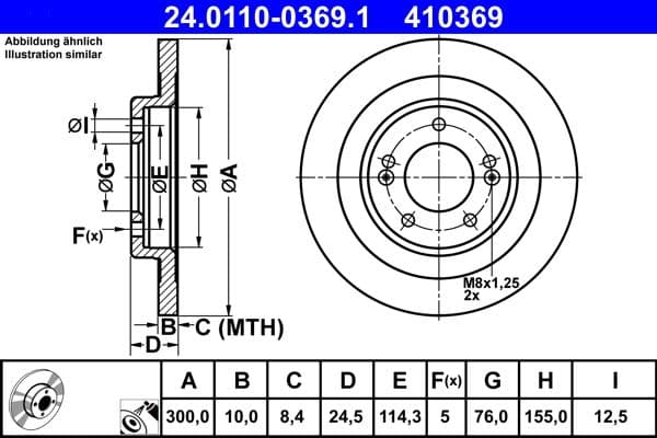 Brake disc Achter Links/Rechts past: HYUNDAI I40 I, I40 I CW 1.6-2.0 07.11-05.19