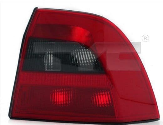 Achterlicht Links (P21/4W/P21W/R5W, kleur indicator gerookt, kleur van het glas red) past: OPEL VECTRA B Hatchback / Saloon 02.99-07.03