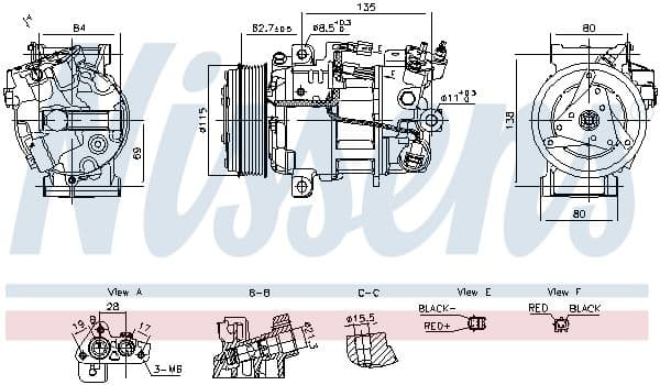 Airconditioning compressor past: RENAULT GRAND SCENIC IV, KADJAR, MEGANE IV, SCENIC IV 1.2-1.7D 06.15-