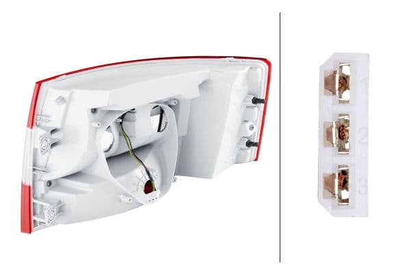 Achterlicht Links (H21W/LED/P21W, kleur indicator wit, anti-fog licht, achteruitrijlicht) past: SKODA OCTAVIA III Liftback 11.12-06.16