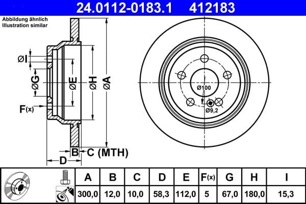 Brake disc Achter Links/Rechts past: MERCEDES S (W221, V221), SL (R230) 2.2D-5.5 10.05-12.13