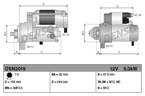 Starter (12V, 5kW, aantal tanden 11 pcs, (en) new with a deposit) past: JOHN DEERE 9330, 9410 R, 9430, 9430 T, 9460 R, 9460 RT, 9510 R, 9510 RT, 9530 T, 9560 R, 9560 RT, 9630, 9630 T