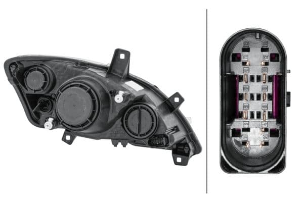 Koplamp Links (3*H7/PY21W/W21, elektrisch, met motor, met gloeilamp, kleur invoegen: verchroomd) past: MERCEDES VITO / VIANO W639 10.10-06.14