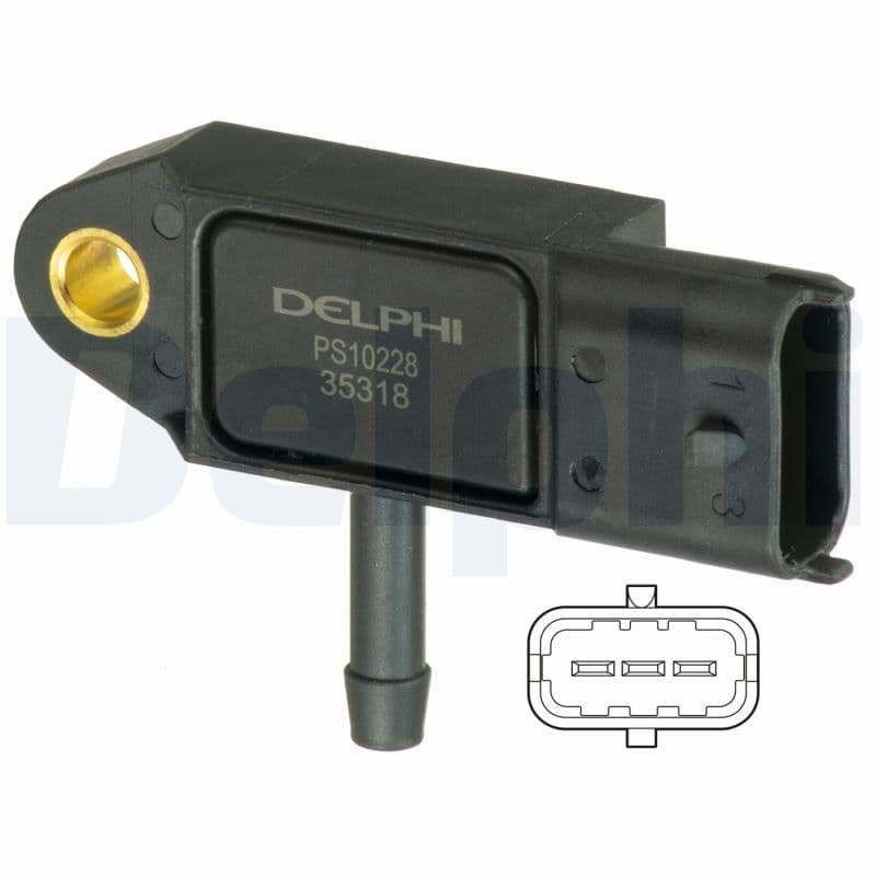 Druksensor in het inlaatspruitstuk (3 pin) past: DACIA DUSTER, LOGAN, LOGAN EXPRESS, LOGAN MCV, SANDERO  NISSAN PRIMASTAR  OPEL VIVARO A  RENAULT CLIO II, CLIO III, KANGOO 1.5D/1.9D 03.99-