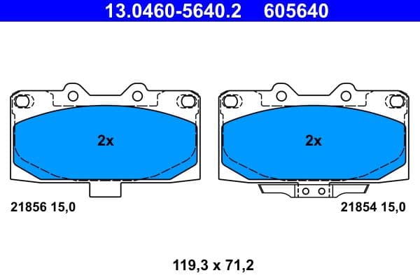 Remblokken set Voor , past: SUBARU IMPREZA 2.0/2.5 09.96-