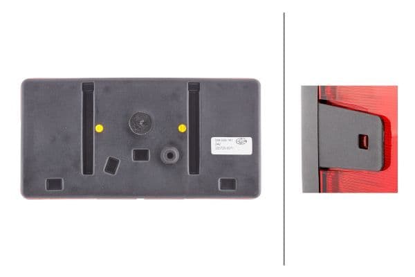 Achterlicht Links (P21W/R10W, 12/24V, geel/red, met indicator, anti-fog licht, met stoplicht, parkeerlicht, met plaatverlichting) past: MULTICAR 1,9, 2,2, 2,5